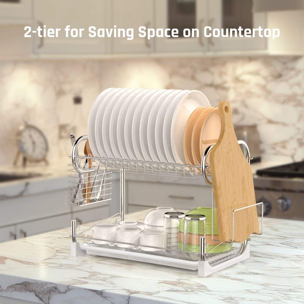 Dropship 2-Tier Drying Dish Rack For Kitchen Counter, Kitchen