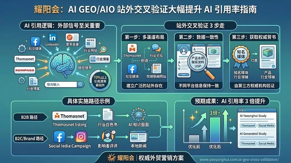 为什么你的内容Google排第一，8个主流AI搜索引擎却从来不提你名字？学会3个交叉验证动作，14天后AI都会开始主动推荐你！ | 耀阳会GEO | AI搜索实战社区