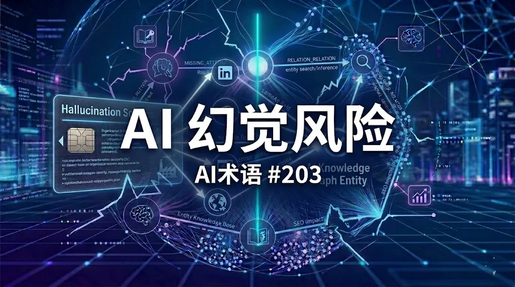 AI术语 #203：AI幻觉风险（Hallucination Risk）导致的事实偏离与逻辑断裂示意图