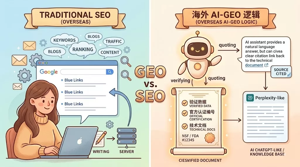 GEO外贸：SEO排名≠AI推荐，73%工厂正在损失的新流量 – 你的SEO排名第一，但询盘全进了竞争对手的邮箱… | 耀阳会GEO | AI搜索实战社区
